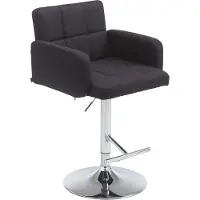 CLP Tabouret de bar Los Angeles, tissu réglable en hauteur et pivotant,noir chromé