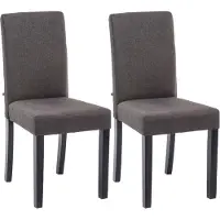 CLP lot de 2 chaises de salle à manger Ina tissu noir