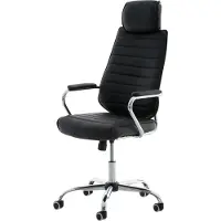 CLP Chaise de bureau réglable pivotant en pvc et synthetique Noir