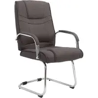 CLP Chaise visiteur Attila, revêtement en tissu, structure métallique, couleur gris foncé