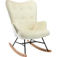 CLP Fauteuil À Bascule Sanka En Velours Crème