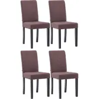 CLP lot de 4 chaises de salle à manger Ina tissu noir