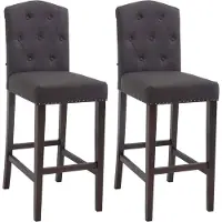 CLP lot de 2 tabourets de bar Louise tissu antique