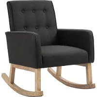 CLP Chaise à bascule avec accoudoirs et assise en tissu Gris foncé