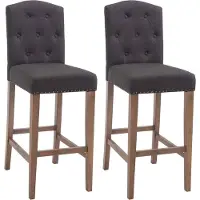 CLP lot de 2 tabourets de bar Louise tissu antique-clair