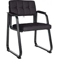 CLP chaise salle à manger avec accoudoirs en similicuir Noir