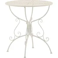 CLP Table De Jardin Ronde En Métal Blanc