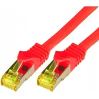 M-Cab - Cordon de raccordement - RJ-45 (M) pour RJ-45 (M) - 50 cm - SFTP, PiMF - CAT 7 - sans halogène, moulé, sans crochet - rouge