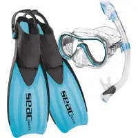 Seac Sub Tris Sprint Dry Junior Snorkeling Set Bleu EU 39-41 Enfants