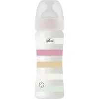 Chicco Babyfläschchen, PP, 0% BPA, 250 ml, physiologischer Sauger Silikon, mittlerer Fluss, WHITE - 2m+