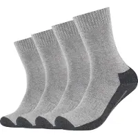 Camano Chaussettes de sport gris foncé / gris chiné / orange clair