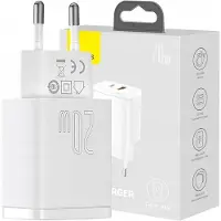 Baseus Chargeur rapide compact, Usb, Usb-C, 20W (Blanc)