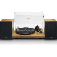 Lenco LS-500 Bluetooth Turntable with Speakers Bundle Wood