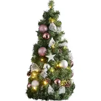Star Trading Cône de sapin LED 'Noel', env. 34x65 cm, rose/argenté