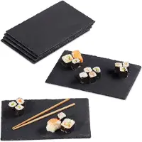 Relaxdays Assiettes en ardoise cm lot de 6