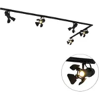 QAZQA Système sur rail intelligent noir 5 lumières avec wifi GU10 - Movie