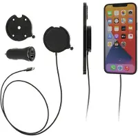Brodit Support avec MagSafe + chargeur allume-cigare/sur rotule, Support pour smartphone, Noir