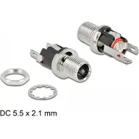 DeLOCK Connector DC 5,5 x 2,1 x 12,0 mm Bus d'encastrement -