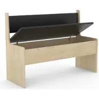 Hioshop Banc d'angle en bois Banc avec coffre Esal Largeur 110 cm Banc d'angle en bois Banc avec coffre Esal Largeur 110 cm