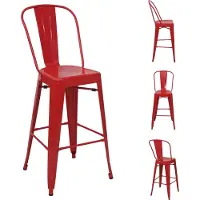 Mendler Tabouret de bar -A73 Métal (lot de 4)