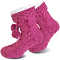 Normani Chaussettes magenta / blanc