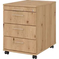 Hammerbacher Caisson roulant 58cm, 3 tiroirs, serrure BS Asteich (42.80 x 58 x 59 cm)