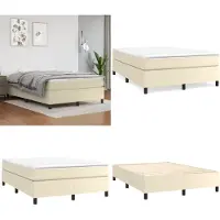 vidaXL Sommier boxspring Crème 140x190 cm Similicuir