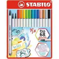 Stabilo Pen 68 brush Stylo feutre Premium (15x)