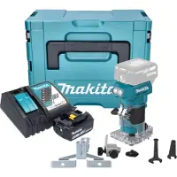 Makita DRT 52 RG1J Affleureuse sans fil 18 V 6 mm Brushless + 1x batterie 6,0 Ah + chargeur + Makpac