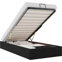 vidaXL Ottoman-lit sans matelas noir 90x200 cm velours