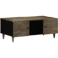 vidaXL Table basse gris clair 100x54x40 cm bois massif mangue