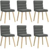 vidaXL Chaises de salle à manger 6 pcs. Tissu gris foncé