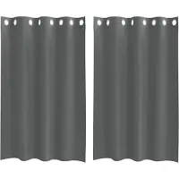 vidaXL Voile Rideaux avec oeillets 2 pcs. Gris foncé 140x175 cm