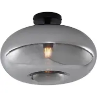 QAZQA Plafonnier Art déco noir avec verre fumé 40 cm - Busa
