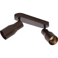 QAZQA Spot encastré rond bronze foncé GU10 50 mm 2 lumières - Stanley