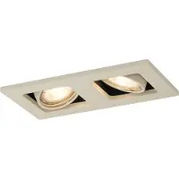 QAZQA Spot encastré moderne beige GU10 orientable et inclinable 2 lumières - Qure
