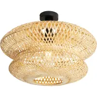 QAZQA Plafonnier en bambou oriental - Ostrava Double