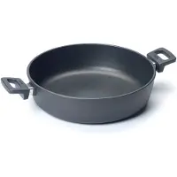 Woll 832N Titanium Nowo Casserole en fonte avec 2 poignées latérales, Poêle + casserole, Gris