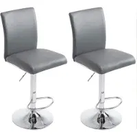 CLP lot de 2 tabourets de bar Köln en similicuir chromé