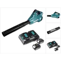 Makita DUB 362 Souffleur sans fil 2x18 V + 2x Batteries 6 Ah / 6000 mAh + Chargeur double DC 18 RD