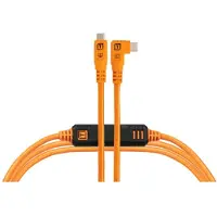 Tether Tools Outils de fixation TetherPro Optima 10G USB-C, 15' (4,6m), droit vers l'orange droite.