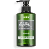 Kundal Tea Tree & Macadamia Cherry Blossom shampoing nettoyant en profondeur avec effet rafraîchissant 500 ml