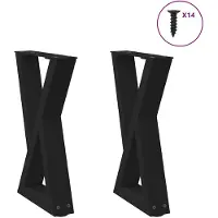 vidaXL Pieds de table basse 2 pcs. noir 28x(42-43,3) cm acier