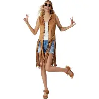 TecTake dressforfun - gilet hippie pour femme - XL - Costume carnaval - Halloween - Dress up - Party wear - Carnaval wear - Party - Party wear