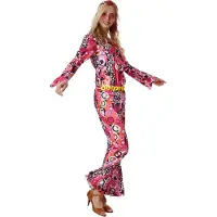 Dressforfun ladies costume hippie flowerpower - XXL - Costume carnaval - Halloween - Dress up - Party wear - Carnival wear - Party wear