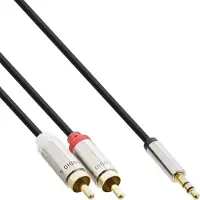 InLine Slim Audio Cable 3.5mm mâle à 2x RCA mâle 3m