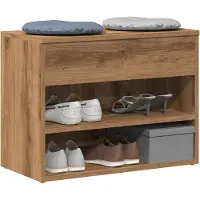 vidaXL Banc à chaussures chêne artisanal 60x30x45 cm bois d'ingénierie