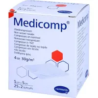 Hartmann Medicomp Compresses molletonnées stériles 5 cm x 5 cm 4 couches 25x2 pc(s) Compresses