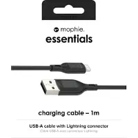 Mophie essentials charging cables | 1M, 1 m, Lightning, USB A, Samec, Samec, Černá