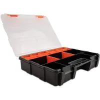 DeLOCK Sortimentsbox mit 21 Fächern orange / schwarz
